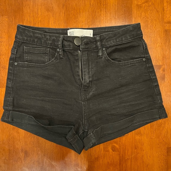 Black Jean Shorts High Rise - Picture 2 of 3